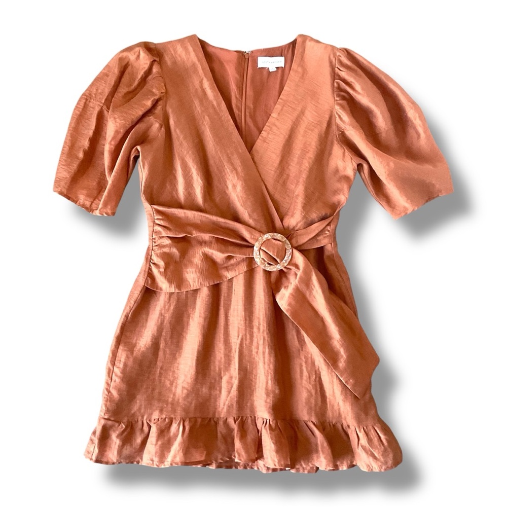 Lost + Wander Pacific Grove Rust Colored Wrap Style Mini Dress Size M